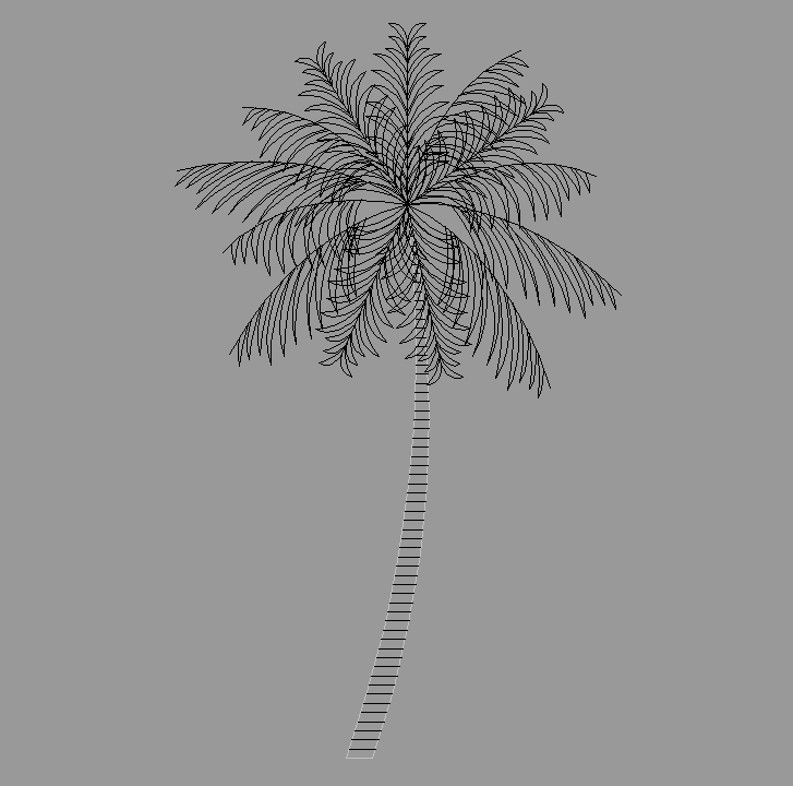 Bloque Autocad Vista de Palmera 02 en Alzado